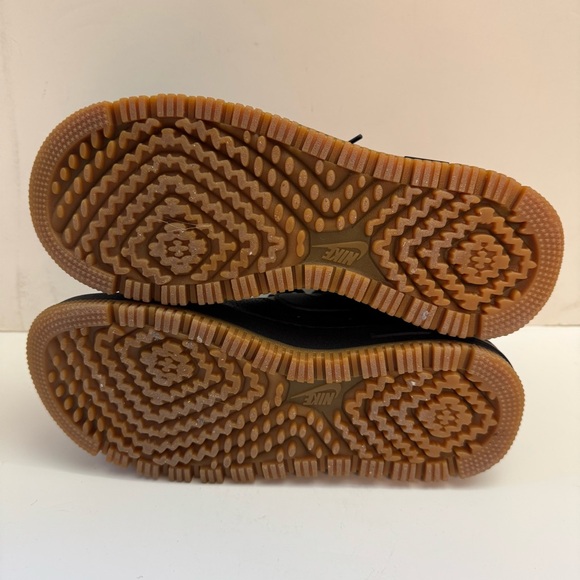 Nike Black Leather Air Force 1 High-Tops with Gum Sole - Picture 8 of 8